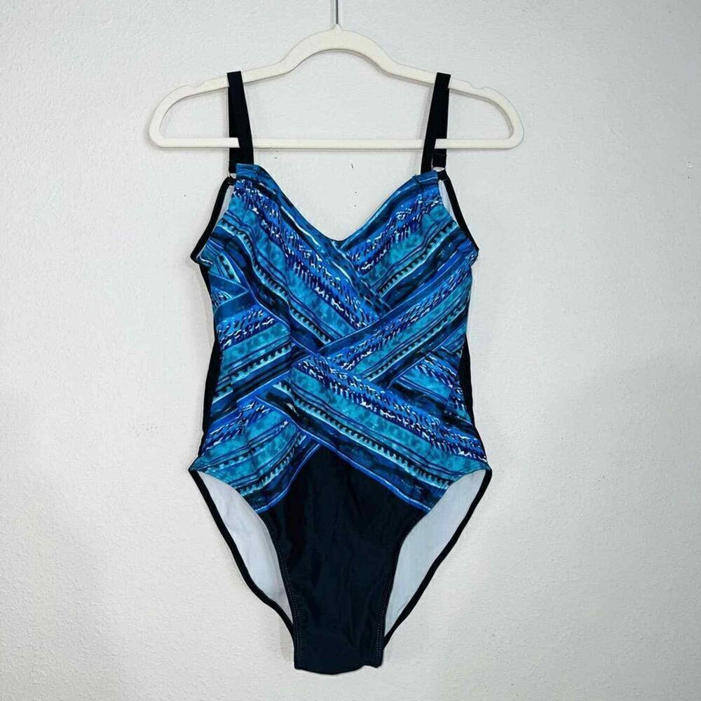 one piece bathing suit blue